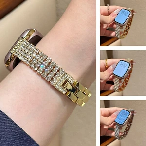 Bling Diamond Metal Strap Bracelet For Apple Watch Series 10 9 8 7 6 5 4 Ultra - Picture 1 of 21