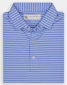 NUEVO Polo de Golf Donald Ross MEDIANO Alimentación Rayas Azul Provenza/Granito - Imagen 1 de 2