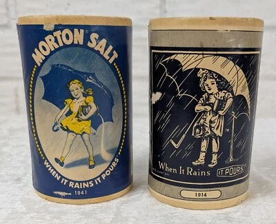 2 Vintage Empty 1980s Morton’s Salt Containers 2 of 4 Versions 1914, 1941 - Image 1 of 4
