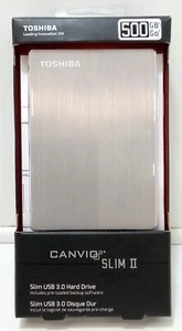 Toshiba Canvio Slim II USB 3.0 External Hard Drive 500GB HDD - Picture 1 of 3