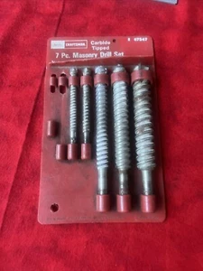JUEGO DE TALADROS CON PUNTA DE CARBURO DE MAMPOSTERÍA VINTAGE CRAFTSMAN 5 PIEZAS (t8) - Imagen 1 de 6