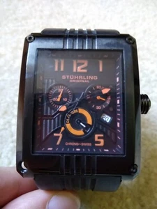 Stuhrling Limited Edition 190/200 Men Watch Madman Chrono 269 Orange Black - Picture 1 of 5