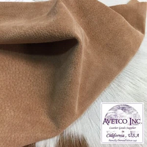 TAN Premium Garment Pig Suede 2 oz - 0.8 mm Genuine Leather 6-8 SF - Picture 1 of 6