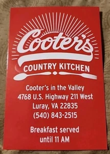 *COOTER'S COUNTRY KITCHEN* LURAY*DUKES OF HAZZARD* ADVERTISEMENT*BO*LUKE*DAISEY* - Picture 1 of 2