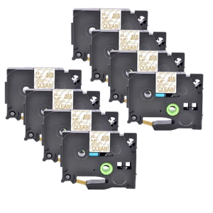 8PK Compatible con Brother PT-H100 TZ TZe M34 Cinta Etiqueta Oro Mate 12mm - Imagen 1 de 9