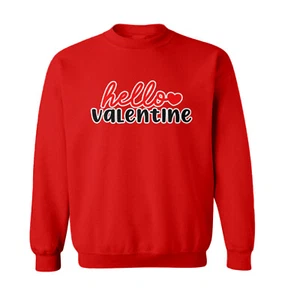Hello Valentine - Valentine's Day Heart Love Adorable Toddler Crewneck Sweater - Picture 1 of 8