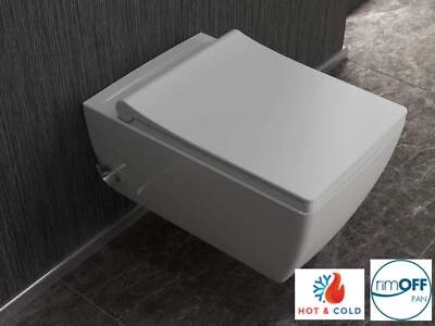 Alves Rimless Integrated Hot and Cold Wall Hung Combined Bidet Toilet With Soft - Image 1 of 4