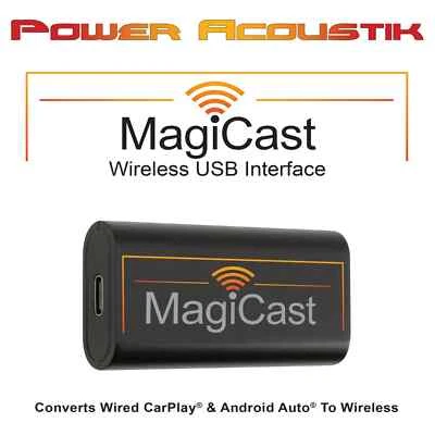 Power Acoustik MagiCast Wireless CarPlay/Android Auto,Converts Wired to Wireless - Image 1 of 4