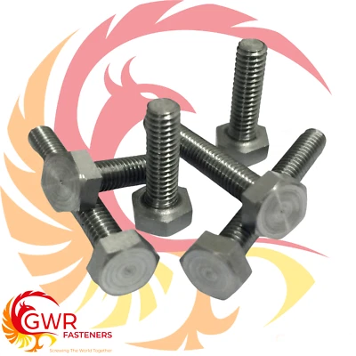 GWR FASTENERS 4BA Steel Hexagon Head Screws - 4 BA Bolts - Hex - BA - Fully Threaded