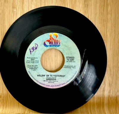 AMBROSIA Holdin On To Yesterday 45 7" POP ROCK Record Vinyl 20th Century Records - Image 1 of 4