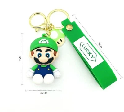 Super Mario Keychain Pendant Bag Key Ring  Cartoon PVC Soft Rubber - Image 1 of 2