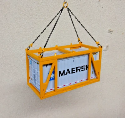 3D Printed 20' Lifting Frame w/Metal Chains in Authentic Liebherr Yellow. 1/50 - Image 1 of 4