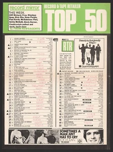 GEORGE HARRISON,ROLLING STONES,SINATRA 1971 TOP 50 SONGS BY RECORD MIRROR 1. Mai - Bild 1 von 1