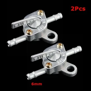 2X Motorcycle Quad Lawnmover Universal Inline Petcock Switch Petrol Fuel Tap 6mm - Picture 1 of 7