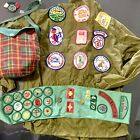Vintage 1970'S Girl Scout Lot 44 Patches, 4 Pins, Mess Kit, Jacket, Sash?
