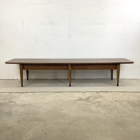 Long Mid-Century Coffee Table with Drawers by American of Martinsville Cover