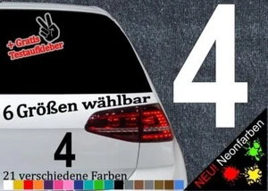 Zahlenaufkleber 4 vier -6 Größen- Hausnummer Sticker Startnummer Briefkasten JDM - Bild 1 von 108