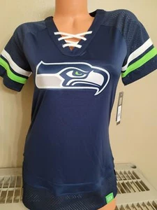 MAGLIA CALCIO 20111 donna SEATTLE SEAHAWKS SCOLLO A V "Draft Me" lacci nuova NAVY - Foto 1 di 2