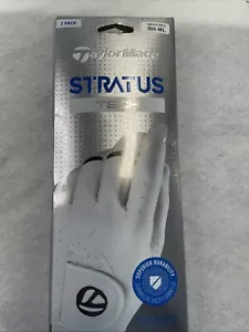 Taylormade Stratus Tech Golf Glove Men’s Reg RH-ML White Pack Of 2. Open Box - Picture 1 of 1