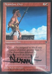 MTG Brassclaw Orcs (FALLEN EMPIRES) signed by - Picture 1 of 2