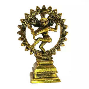 Shiva Tandava Nataraja Dancing Circle of Fire Trimurti Destructor Estatua de Latón 3" - Imagen 1 de 3