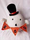 NEW Top-hatted Beanbag Knit BOO Ghost - Doorstop - TKMaxx Halloween Homesense