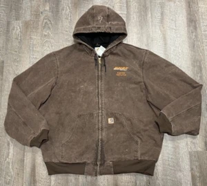 VINTAGE Carhartt Jacket J25 CHT Mens 2XL TALL Thermal Lined Chestnut Brown Faded - Picture 1 of 16