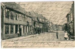 AK Eutin,Lübecker Straße belebt 1903 - Picture 1 of 2