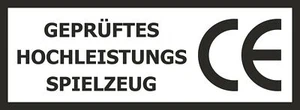 Aufkleber CE geprüftes Hochleistungs Spielzeug 190 x 70 mm - Bild 1 von 1