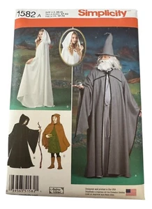 Simplicity Sewing Pattern 1582 Wizard Costume Fantasy Cape Tunic Cloak XS-XL UC - Picture 1 of 15