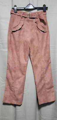 АВТОПОРТРЕТ женщины искусственной замши лосося широкий пояс ноги брюки Великобритании 10 VGC - Изображение 1 из 4