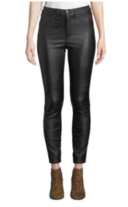 NWT $995 Veronica Beard Kate Skinny Black Leather Pants 24 - Picture 1 of 7