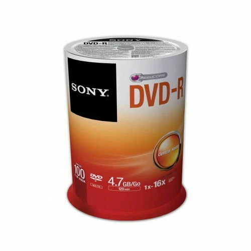 Sony 100DMR47SP DVD-R 16x 4.7GB Recordable Storage - 100 Pack