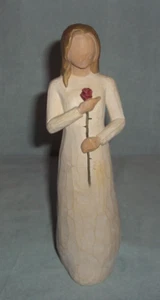 2003 WILLOW TREE Figurine ~ LOVE ~ WOMAN WITH ROSE ~ 9.5" - Picture 1 of 9