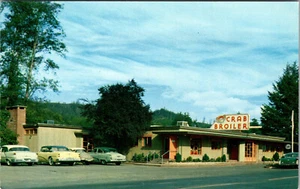 SEASIDE, OREGON - CANGREJO ASADOR RESTAURANTE EN LA CARRETERA - POSTAL VINTAGE - Imagen 1 de 2