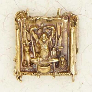 Cernunnos Bronze Celtic Pagan Irish Gold Forest Deity Medieval Pendant Jewelry - Picture 1 of 2