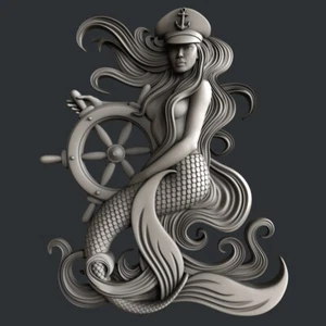 3D STL Modelle für CNC, Artcam, Aspire, Relief Meerjungfrau - Bild 1 von 4