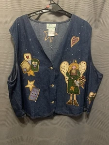 Quacker Factory Angel Vest Denim 3X Women’s. - Picture 1 of 8