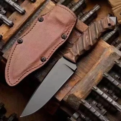 Cuchillo de camping al aire libre, cuchillo recto EDC de una pieza de acero de alta dureza Foto 1 de 4