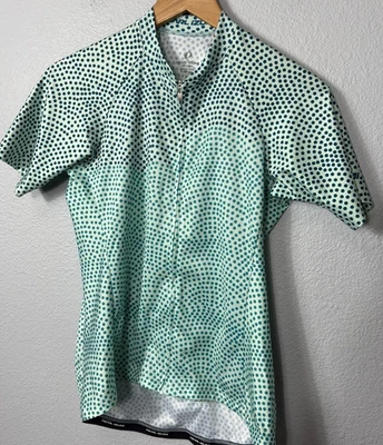 Camisa de ciclismo Pearl Izumi para mujer grande verde a lunares manga corta cremallera completa Foto 1 de 4
