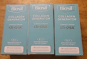 3 Biosil Collagen Generator ch-OSA Hair Skin Nails 30 Capsules Each Exp AS PICTU - Picture 1 of 2