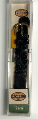 Комплект сменных ремешков для часов подлинный Fossil 14 мм черный натуральная кожа в чехле - Изображение 1 из 4