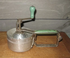 Vintage 1930 Kwikway Metall Orange/Zitrone Entsafter Grün Kurbel Griff Küche Dekor - Bild 1 von 9