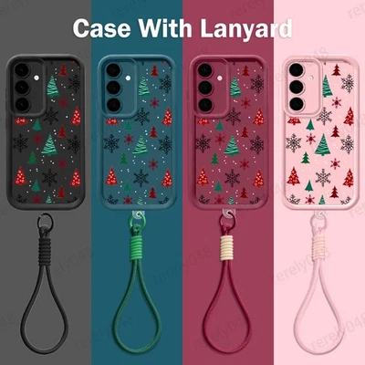 Christmas Tree Lanyard Case For Samsung S25 FE S24 Ultra S23 A17 A16 Soft Cover - Image 1 of 4
