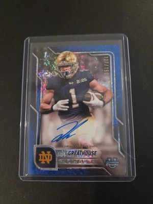 2025 Bowman U Chrome JADEN GREATHOUSE Blue Diamonds Auto 127/150 RC Notre Dame  - Image 1 of 3