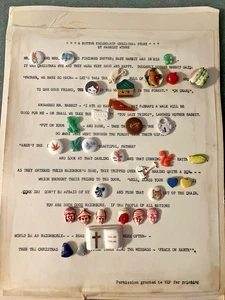 34 UNIQUE VINTAGE ANTIQUE BUTTONS ON COLLECTORS CARD with Story WOW! - Picture 1 of 8