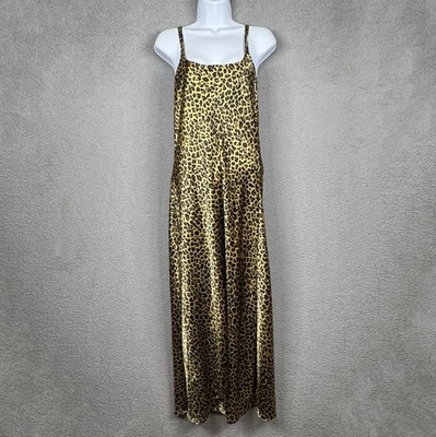 Vestido sin Mangas Victorias Secret Para Mujer M Leopardo Satinado Slinky Retro Glam Maxi Y2K Foto 1 de 4
