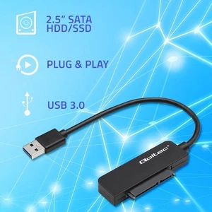 Adaptador SATA Qoltec para SSD HDD de 2,5" USB 3.0 de alta velocidad - Zdjęcie 1 z 9