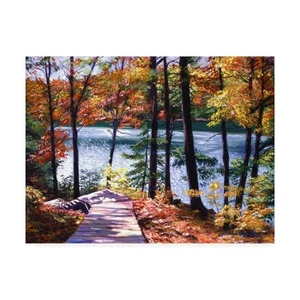 Trademark Fine Art 'Autumn Boardwalk' Canvas Art by David Lloyd Glover - Picture 1 of 2