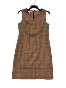 Pendleton Wolle kariert Etuikleid Gr. 12 braun ärmellos Made in USA #8334 - Bild 1 von 12